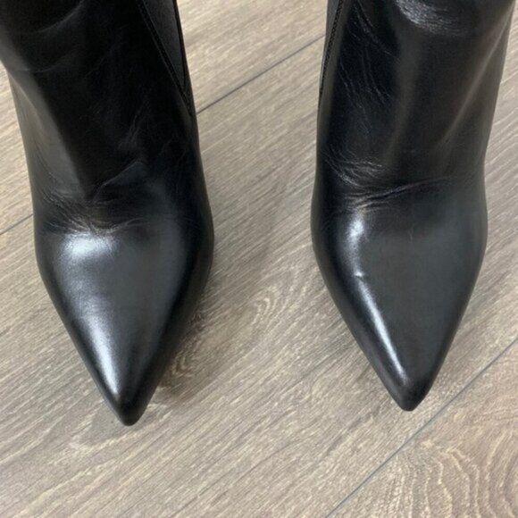YSL Yves Saint Laurent Womens Ankle Boots Booties Heels Stiletto Classic Leather - Picture 9 of 15